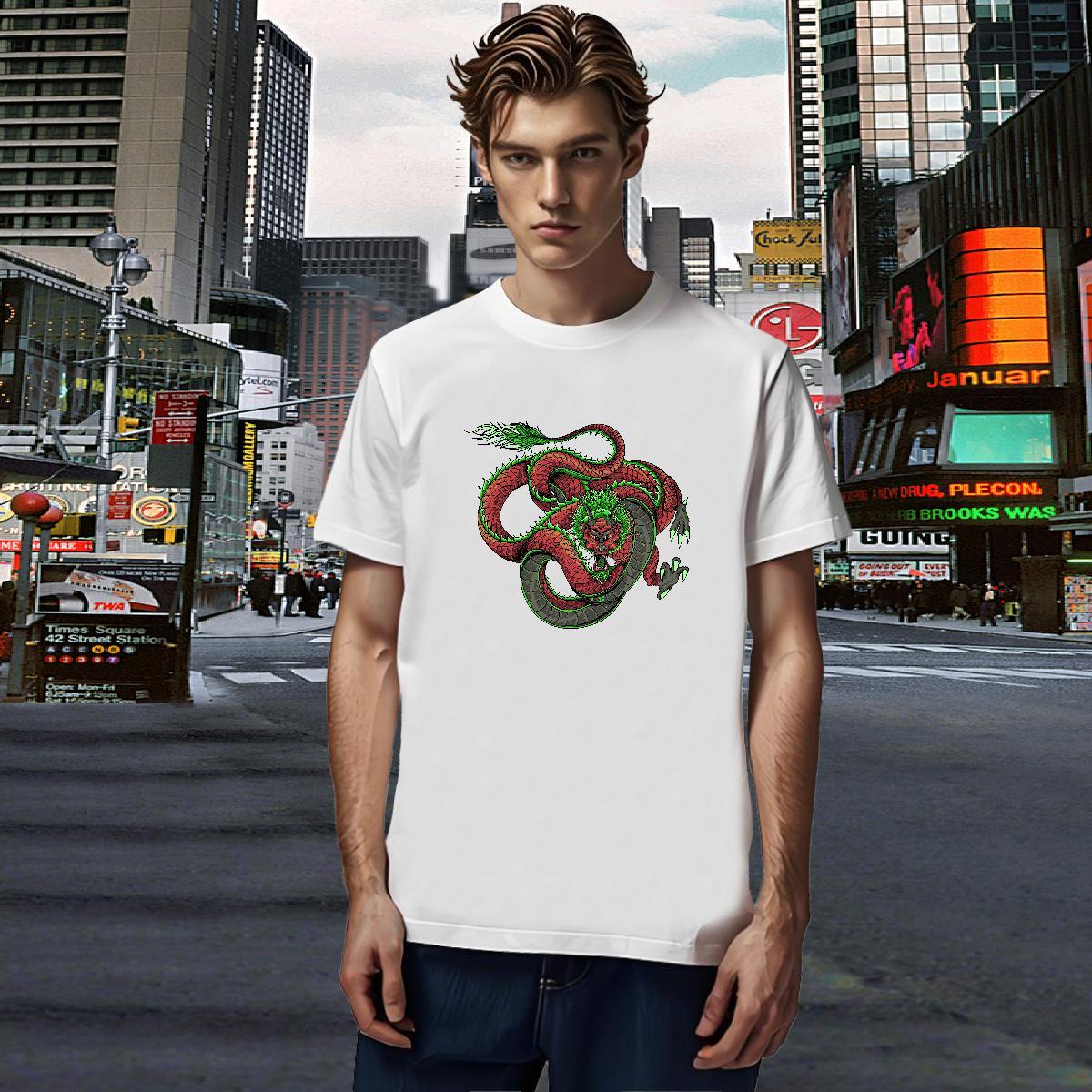T Shirt For Man 230g Pure Cotton ferocity Hip Hop Street Round Neck Short Sleeve Floral Print Couples T Shirts New Arrival Popular Clothes