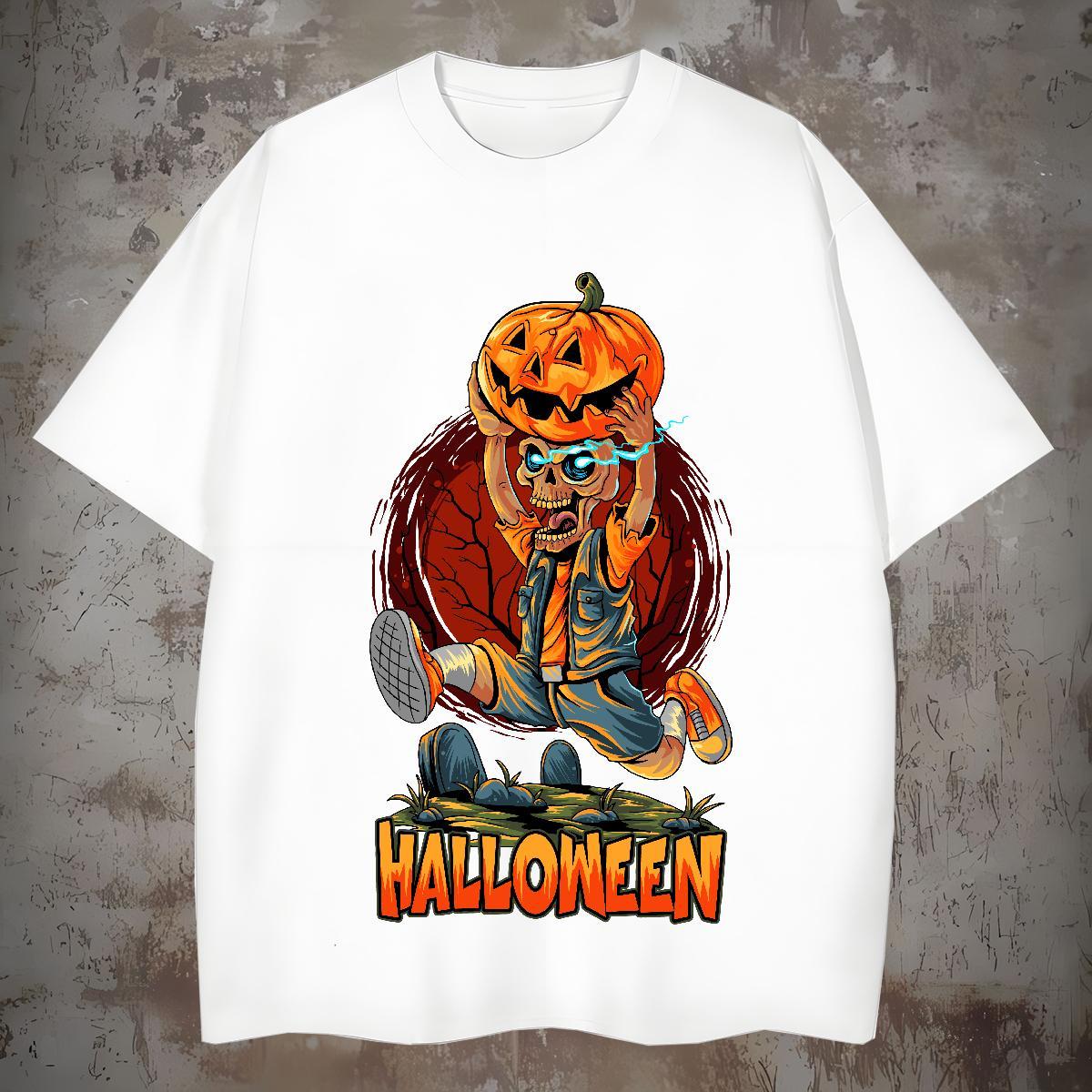 TOP Quality Mens T Shirts pumpkin Breathable Short Sleeve Sports Casual Customized Print 100% Cotton 230g Tshirt for Man Woman Designer Fashion Tops T