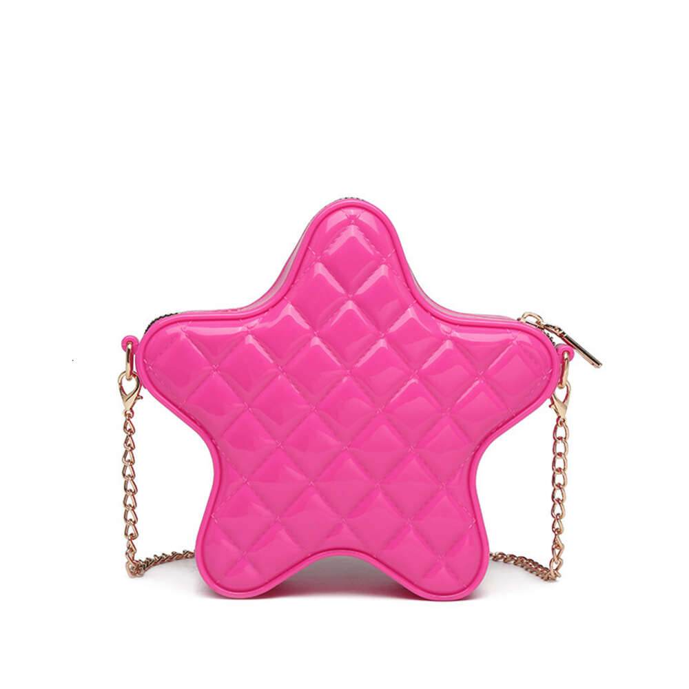 PVC pentagonal Barbie jelly fashionable versatile, diamond grid bag, dirt resistant and easy to wash, summer women's diagonal cross