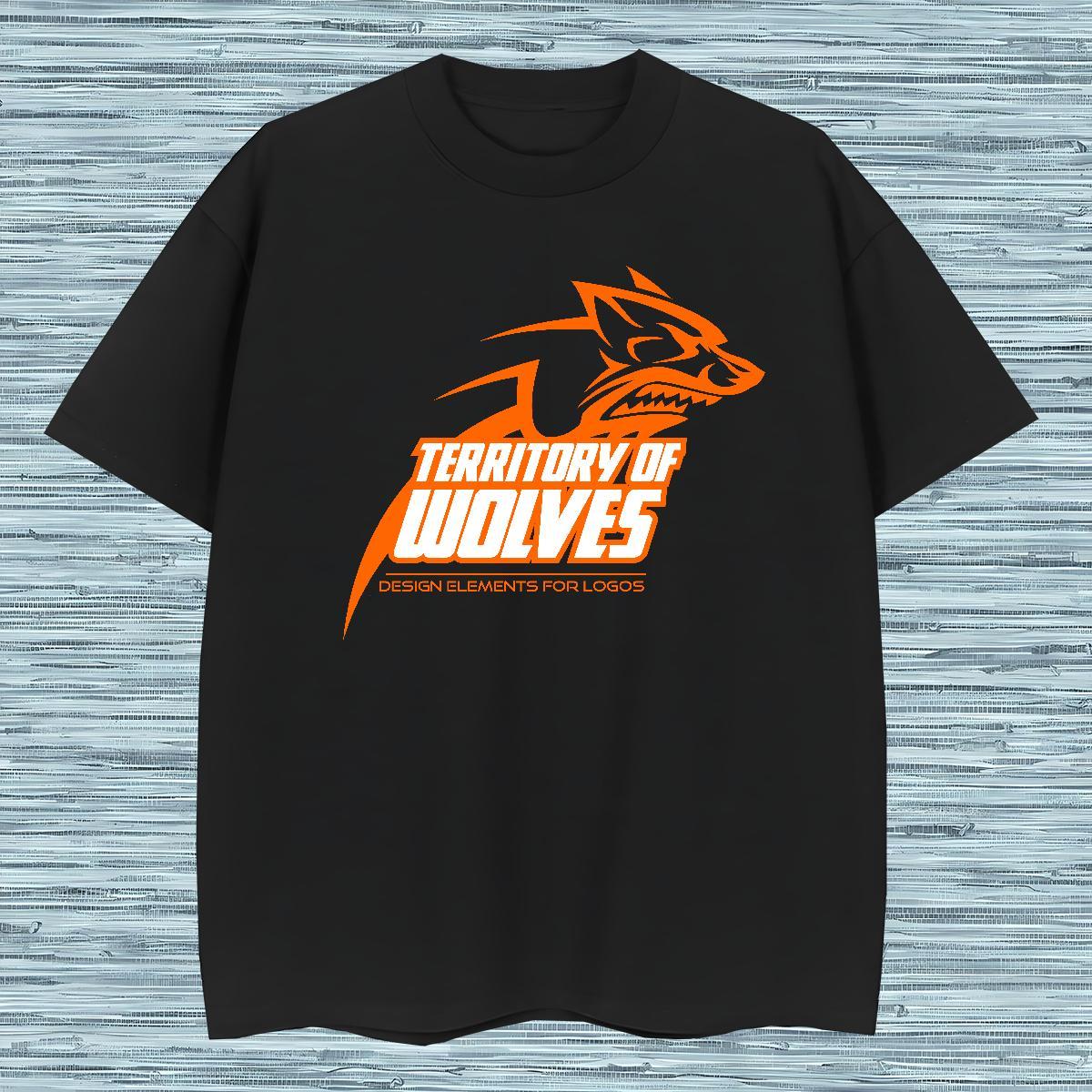 Loose Fit Men T Shirts wolf Short Sleeve O-Neck Hip Hop Custom Big Size 100% Cotton 230g Mens Tshirts New Arrival Tops Shirt