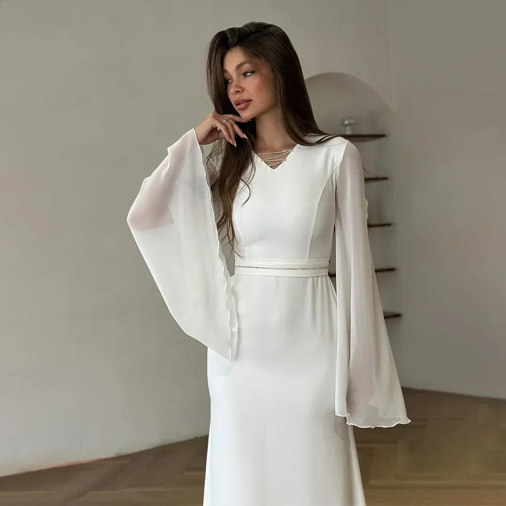 Long Dresses Women Spring Summer Flying Sleeve V Neck Dress Female French Elegant Fashion Vintage Slim Party Evening Dress 240819