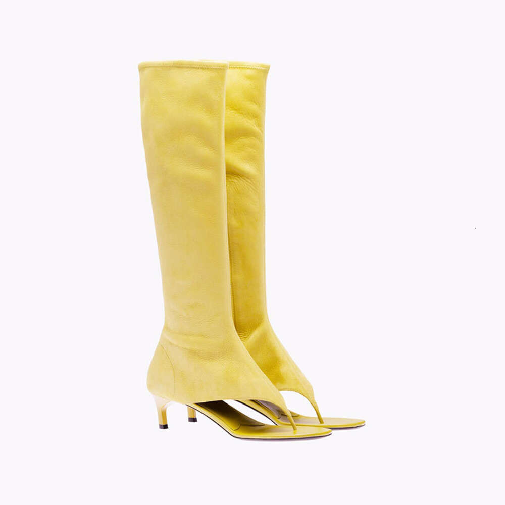 2023 New European And American Fish Mouth Clip Toe Mid Boot, Fashionable Thin Heel Side Zipper Women's High Tube Cool Boot