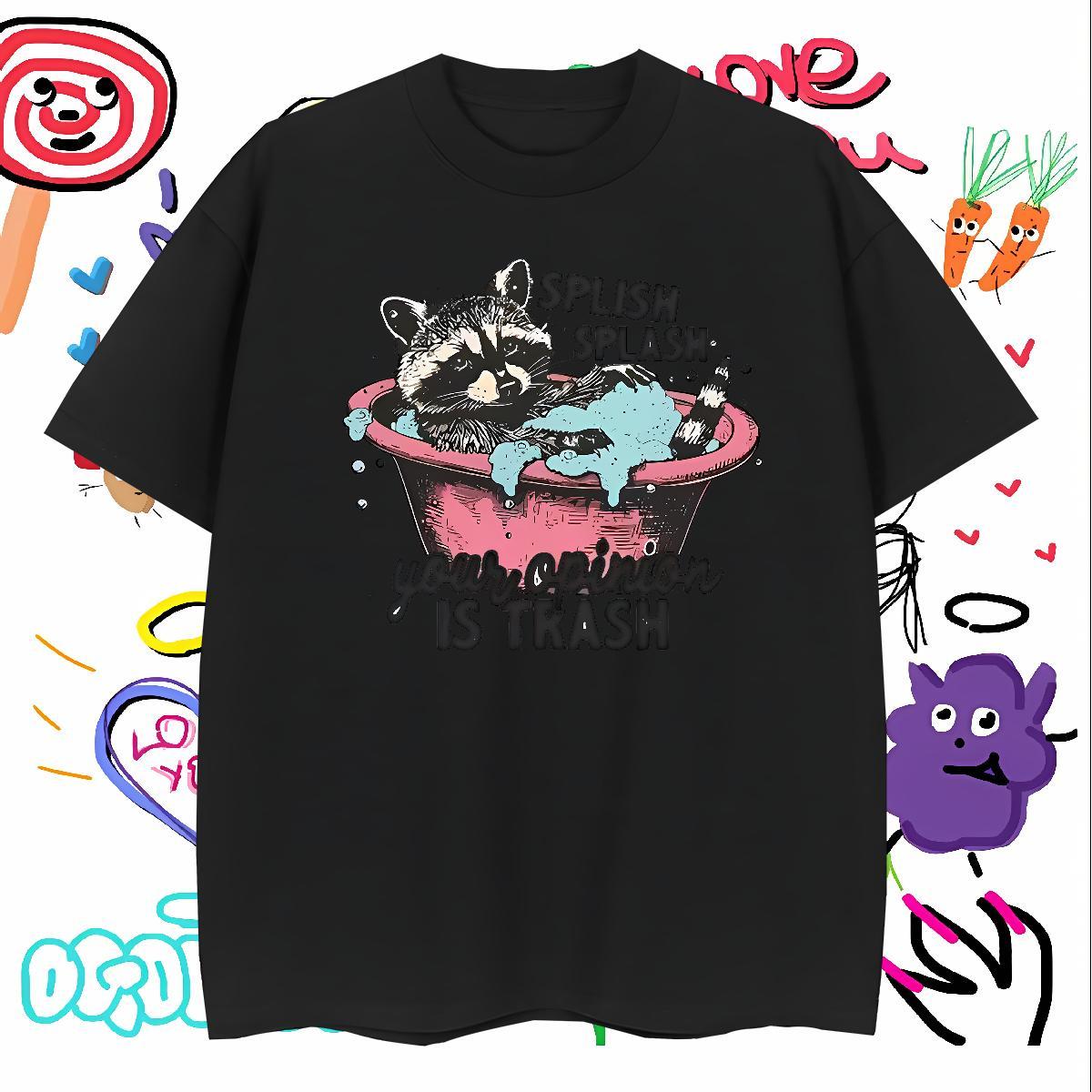 Designer Fashion Tshirts have a bath Outdoor 230g Pure Cotton Tees Breathable Soft Loose Fit T-Shirts for Men Custom Printing