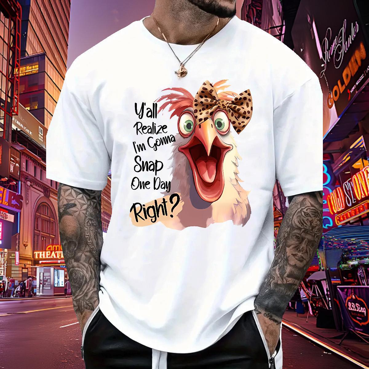 Classic T-Shirts for Men cock Short Sleeve Soft Hip Hop Oversized 230g Pure Cotton Men Tops Tees DIY Customized Clothes