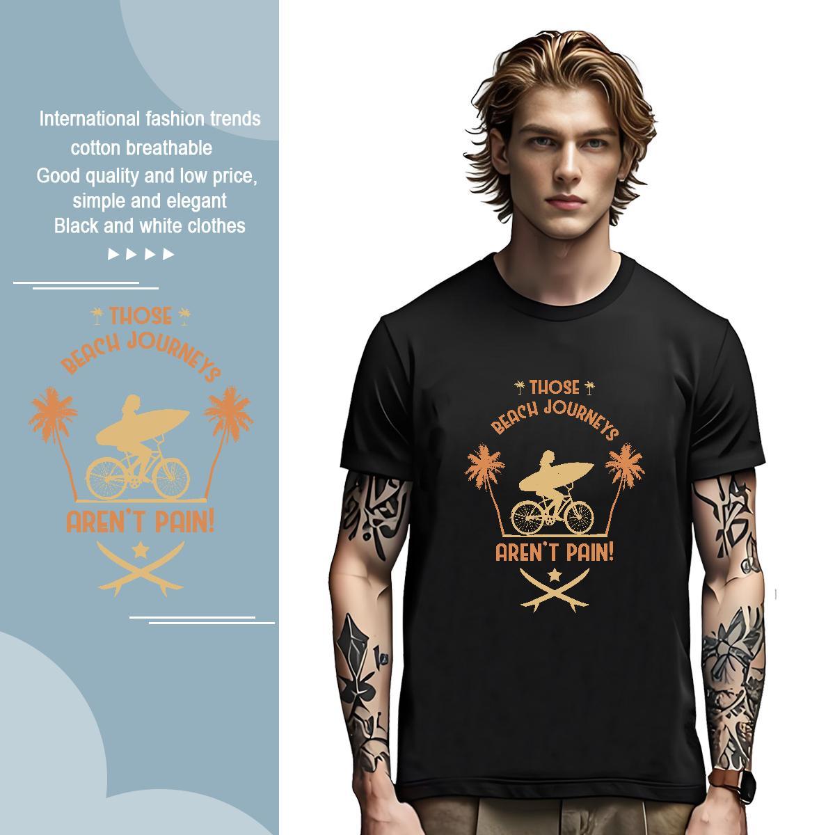 Loose Fit sea 230g Cotton Men Tshirts Home Outdoor Crew Neck Breathable Men T Shirts 2024 Designer Oversized 4XL Clothes