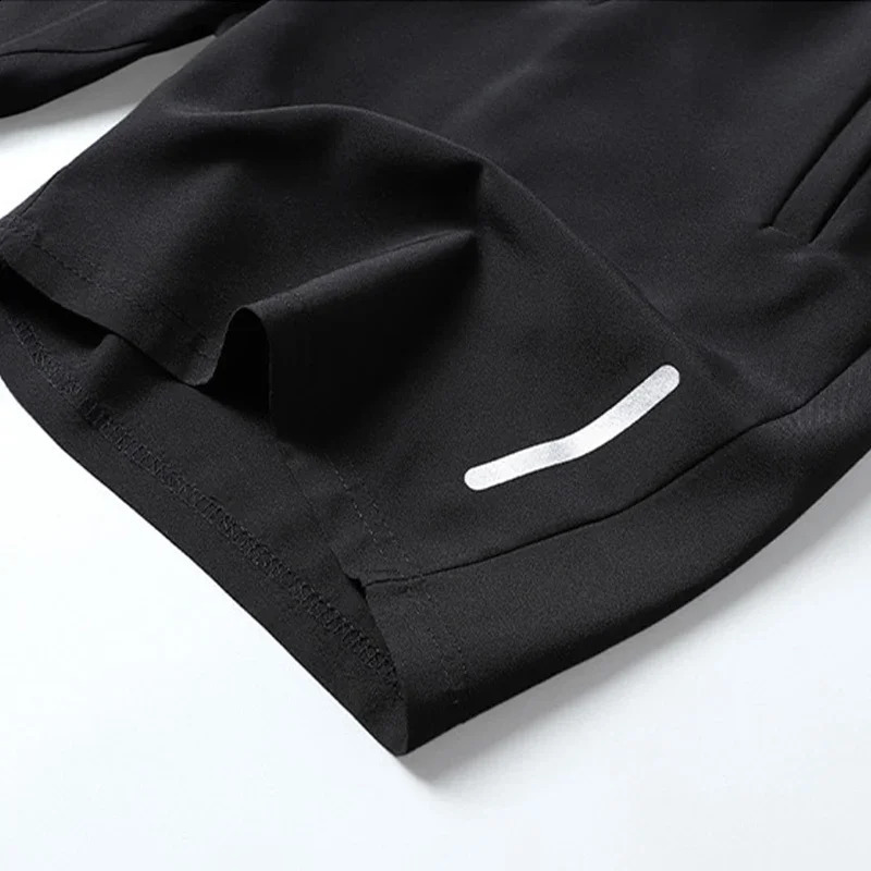 Ice silk shorts for quick drying and breathable mens summer ultrathin large sports running sweatshirt poorly ventilated casual loose Capris Beach 2408