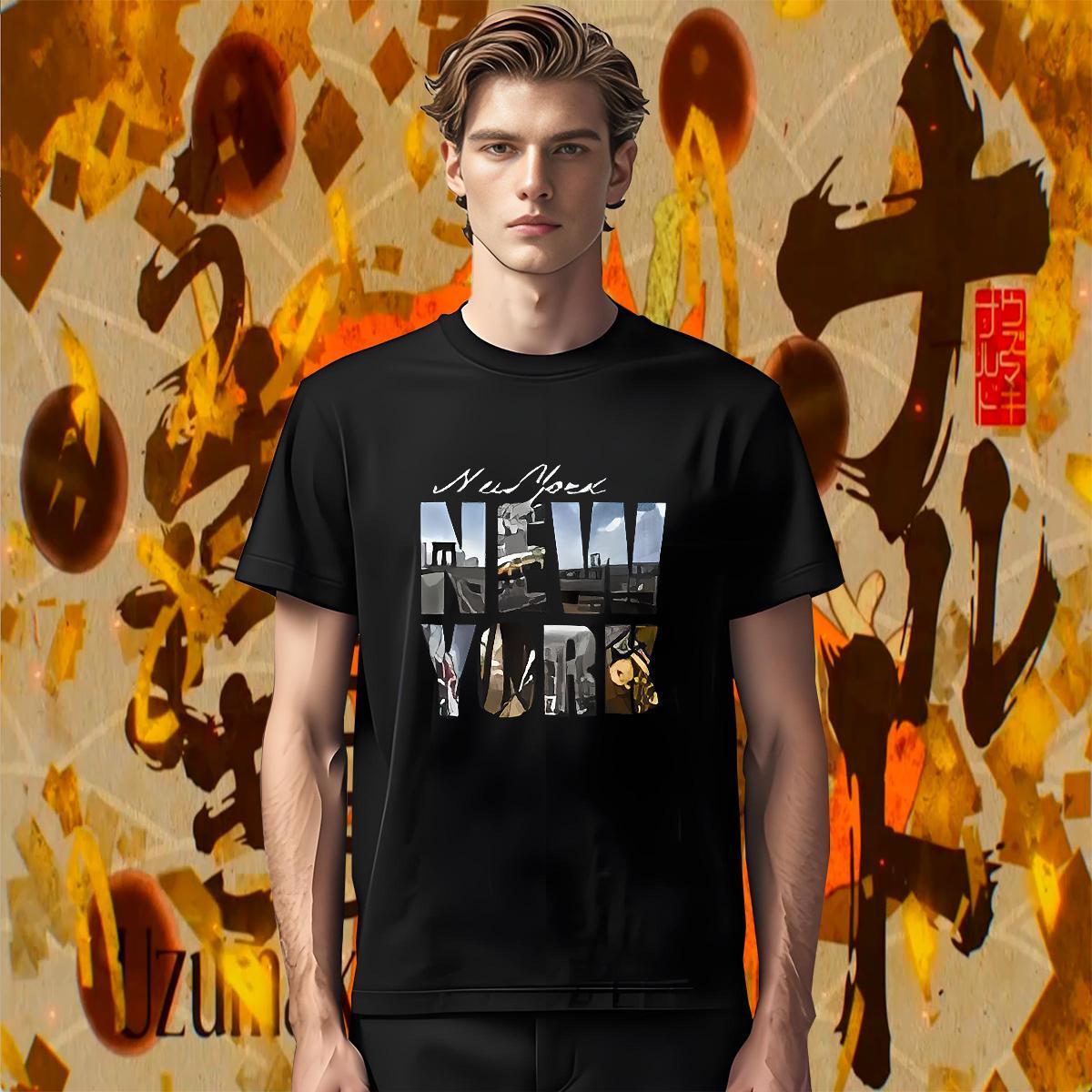 Wholesale New York 230g Pure Cotton Mens Tshirts Hip Hop O-Neck Short Sleeve T Shirts Men Fashion Oversized Tops