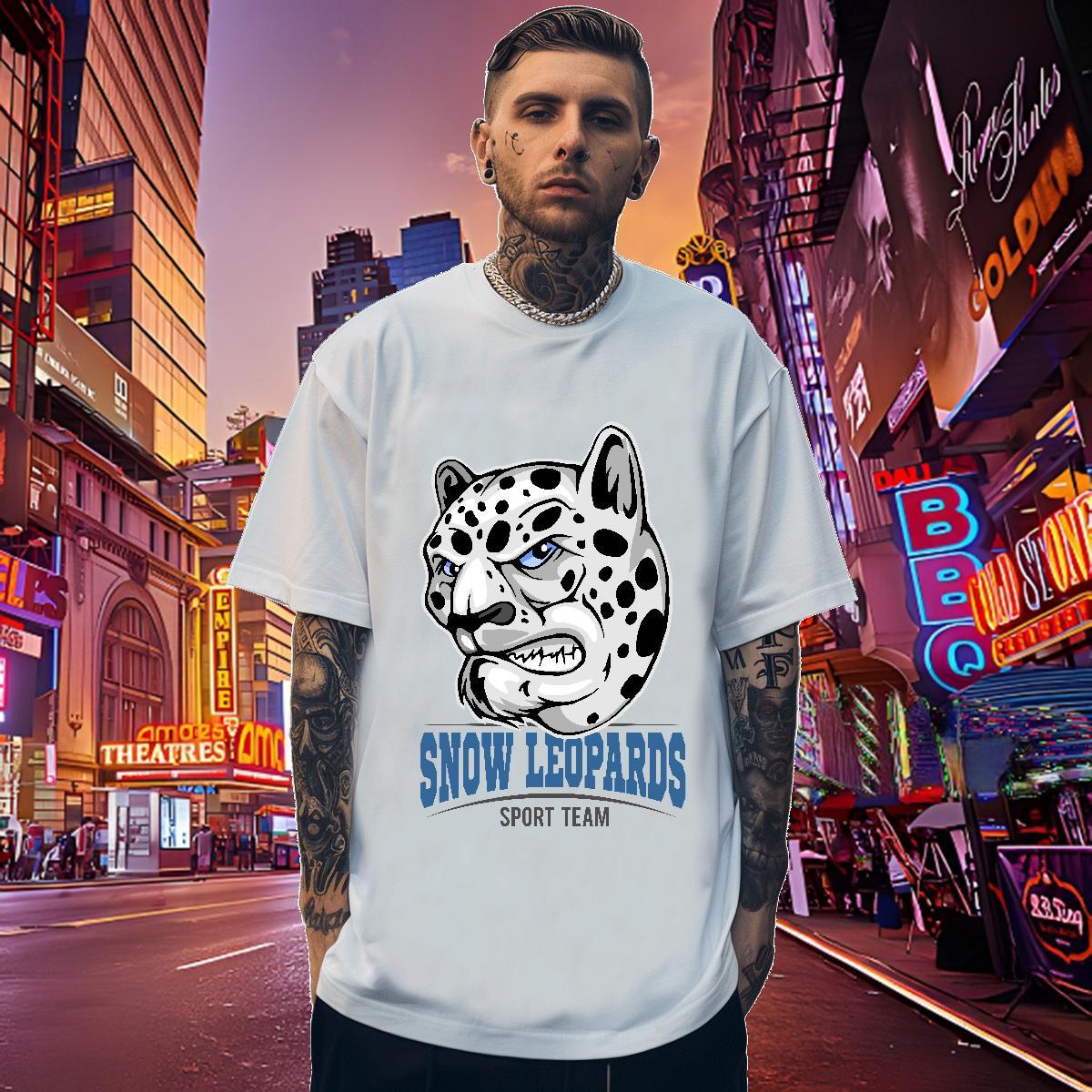 Cool Design T shirt leopard Breathable Summer Casual DIY Logo Oversized 100% Cotton 230g Men Tshirts New Designer Polos