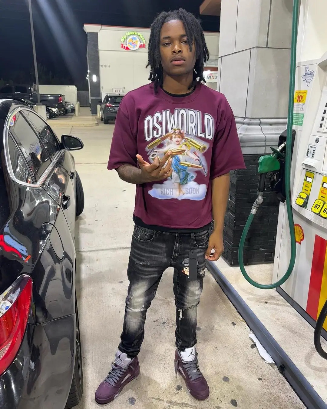 Rich Soon War Printed Graphic Tshirt Green Gothic Street y2k Oversized Harajuku Mens Clothing 240819