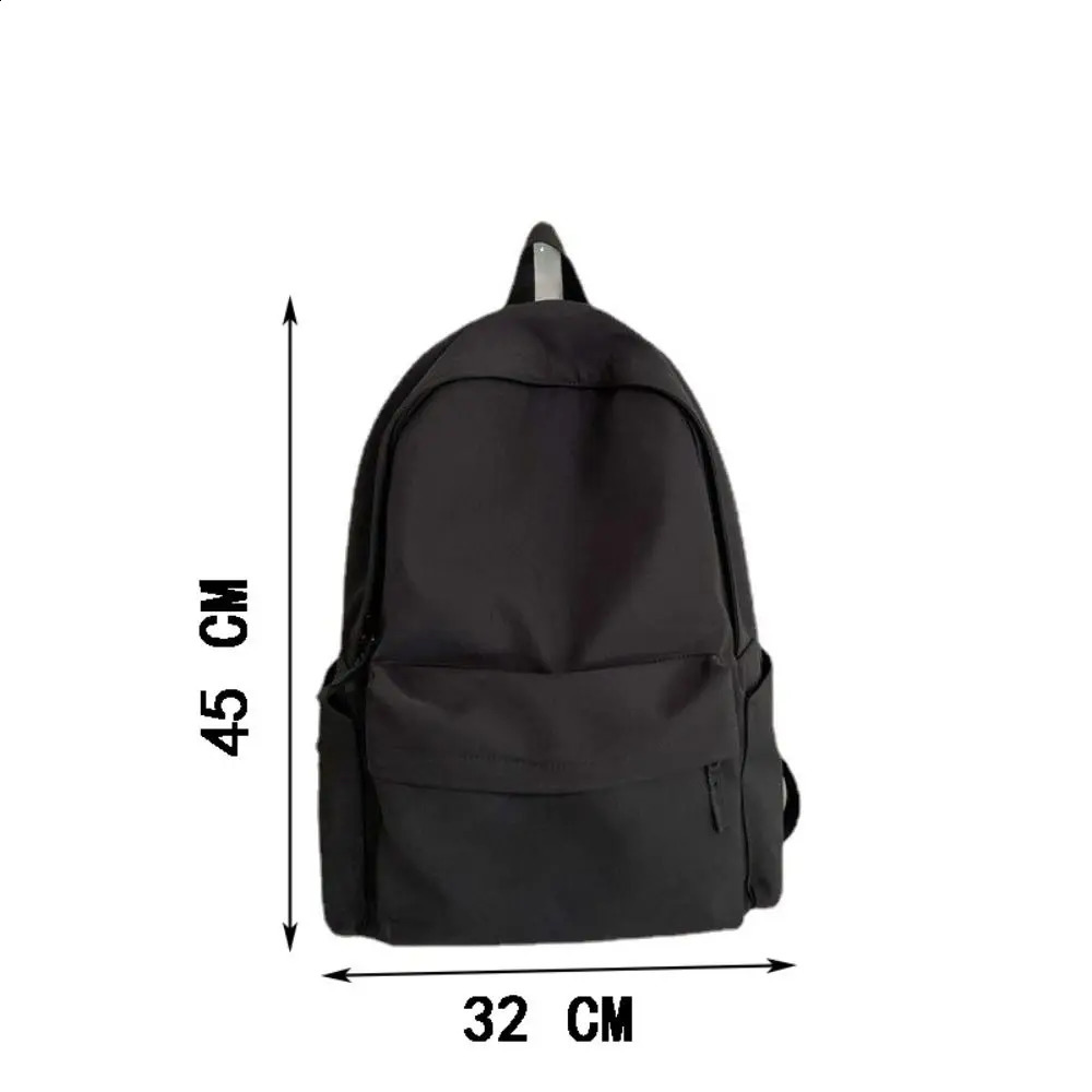 Nylon Versatile Backpack Large Capacity Waterproof Travel Bag Washable Black Grey White Student Neutral 240820