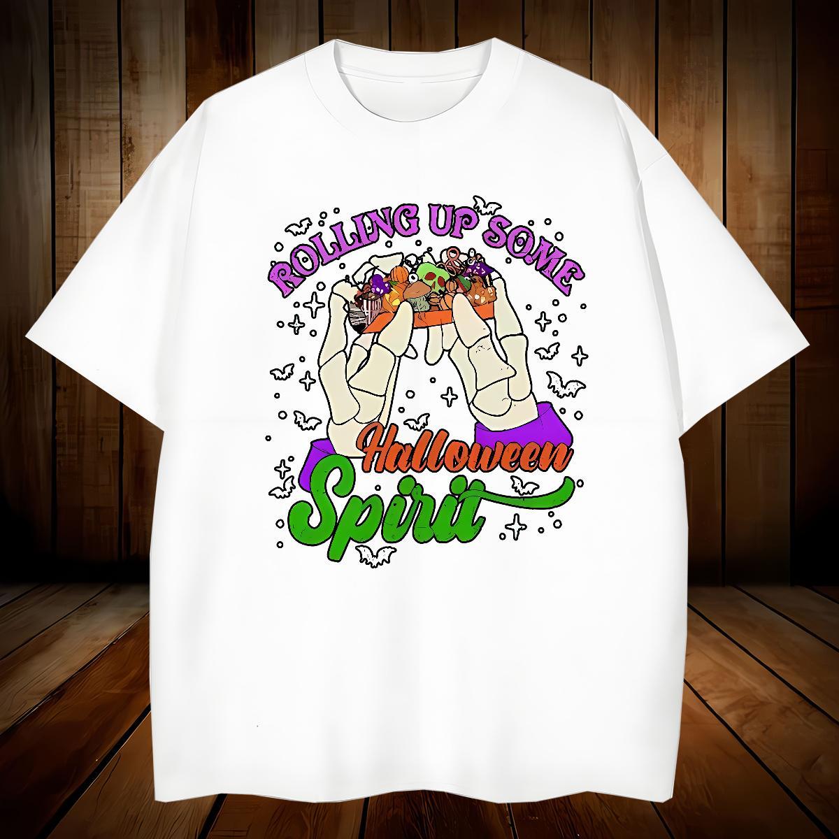 Wholesale Tshirt for Man Woman halloween Summer Casual 230g Cotton Tops Tees Breathable Soft Popular T-Shirts Custom Print Plus Size
