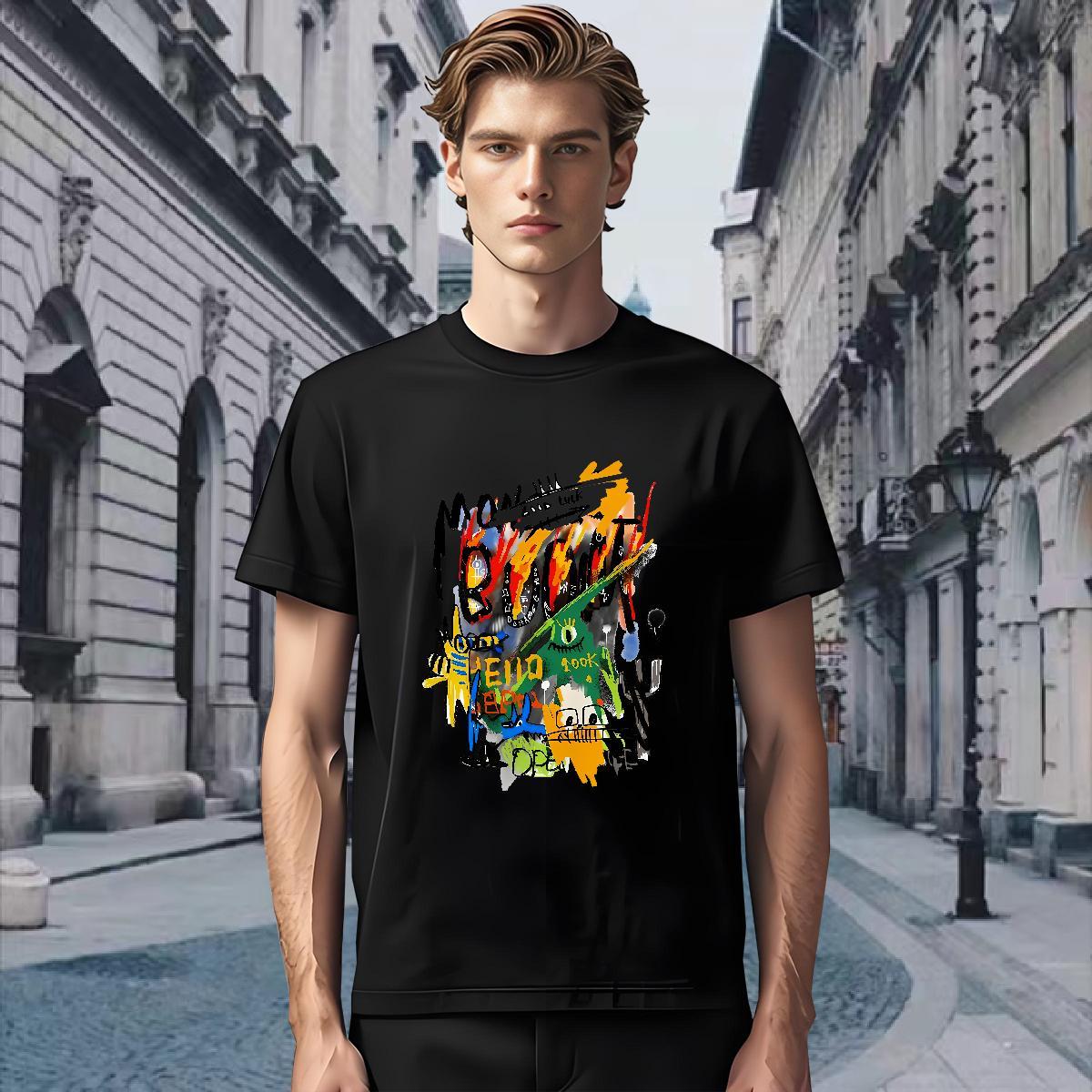 Men T Shirts 230g 100% Cotton cartoon Casual Daily Wear Round Neck Short Sleeve White Plus Size Men Clothes T-Shirt Free Shipping Unisex Top Tees
