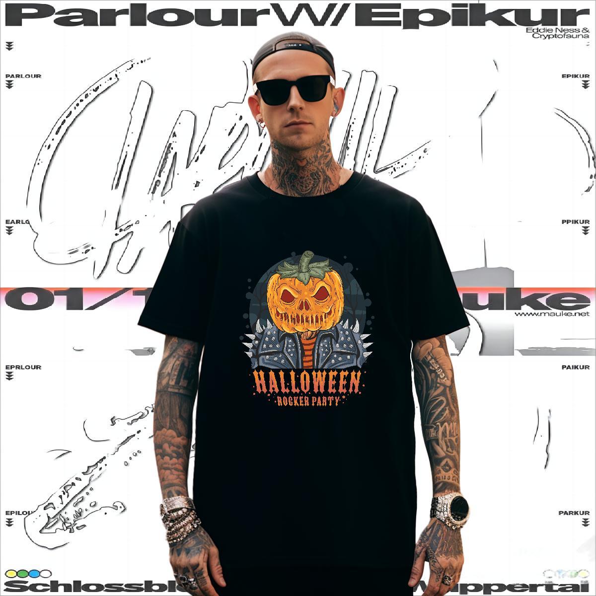 Unisex Man T Shirts halloween Pure Cotton Daily Outfit Asian Size 230g 100% Cotton Mens Tshirts Free Shipping Tops