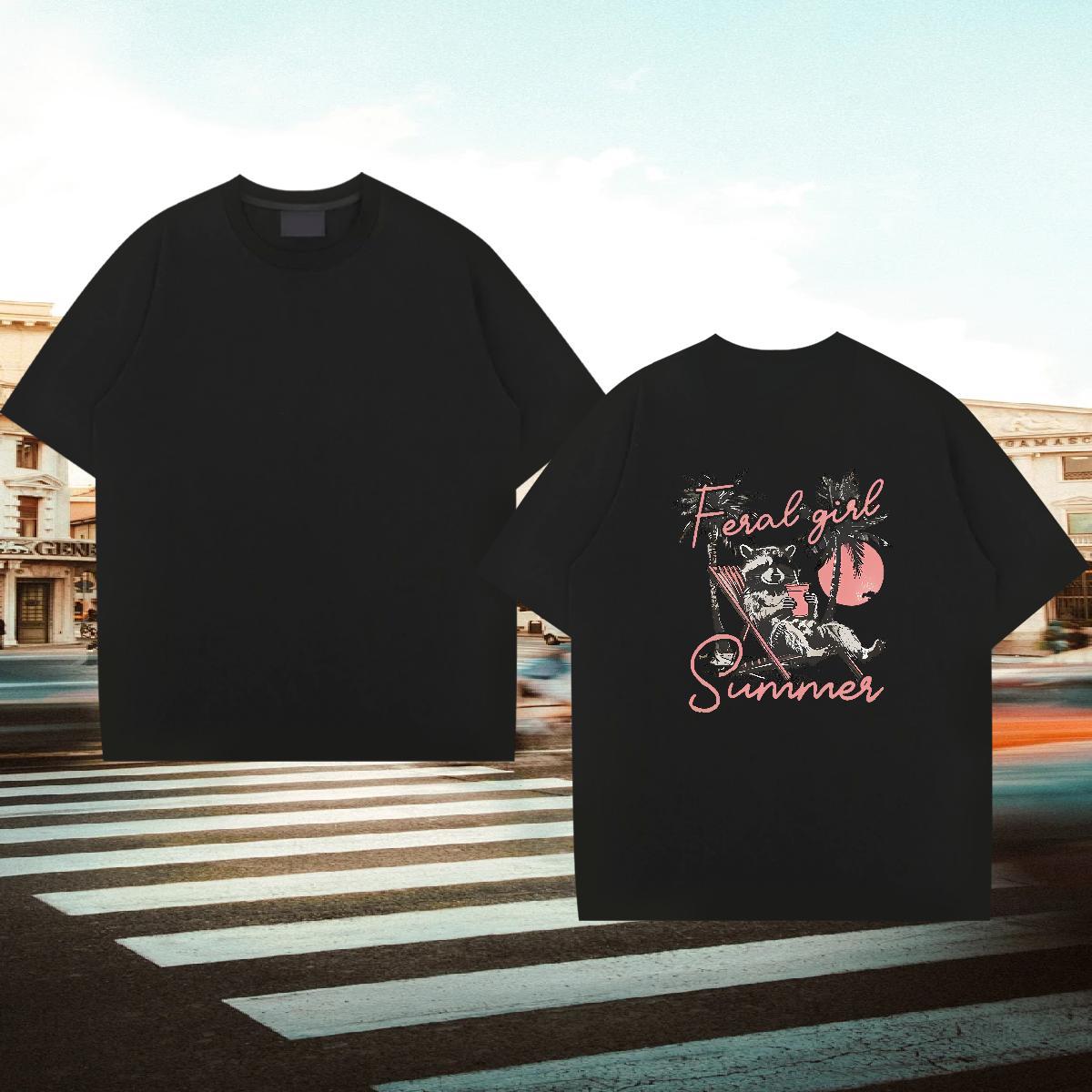 Cool Design Men T Shirts bear Round Neck Short Sleeve Street Wear DIY Anime 230g Pure Cotton Men Tops Tees Stylist Tees Shirts