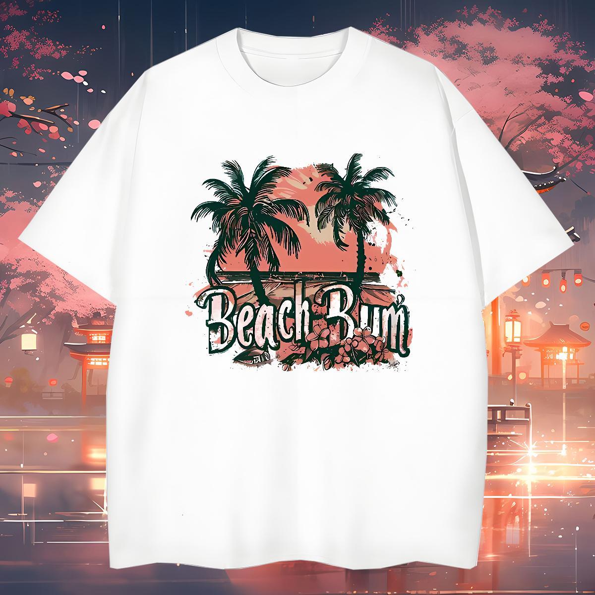 DIY Customized Mens Tshirts beach Anime Printing Street 230g Cotton Polos Short Sleeve O-Neck Comfortable T shirt Oversized 4XL