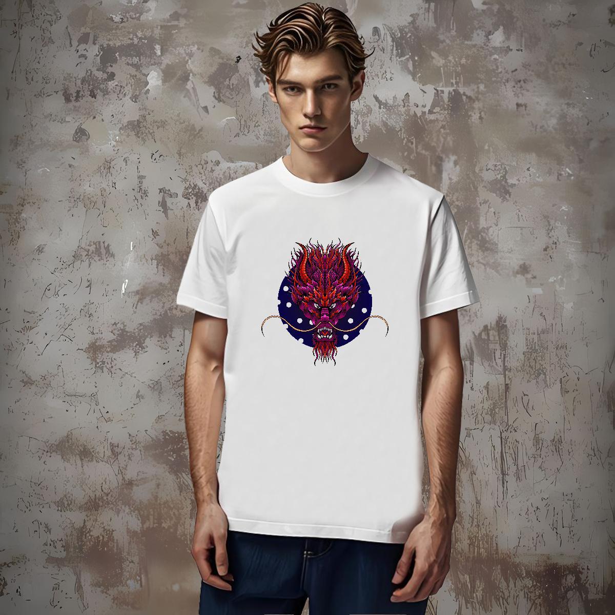 Unisex dragon T-Shirts Daily Outfit Tshirt for Man Woman 230g Cotton Designer Fashion O-Neck Short Sleeve Custom Big Size Tees Shirts