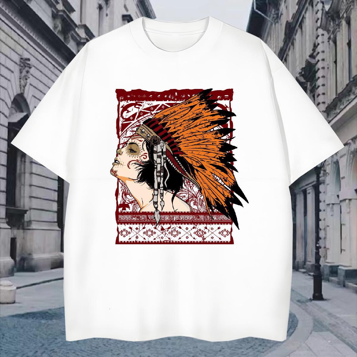 T-Shirts 230g Cotton man Hip Hop Crew Neck Breathable DIY Printed Men Tshirts 2024 New Loose Wear