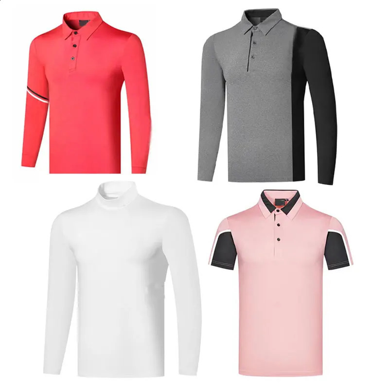 Spring Autumn Men Clothes Long Sleeve Golf T-Shirt 3 Colors Outdoor Sports Casual Polo Shirt S-XXL in Choice 240820