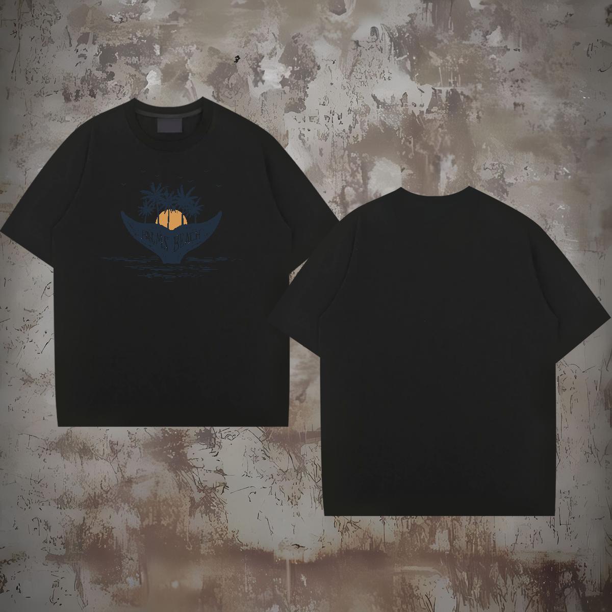 Fashion Tshirts sun Sports Casual 230g Pure Cotton Clothes Round Neck Short Sleeve Brand Men T Shirts Custom Printed