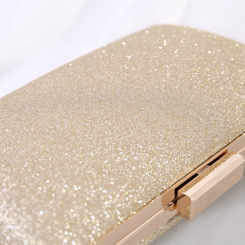 Classic Fashion Shining Matte Evening Handbag for Women's Banquet Small Square Bag