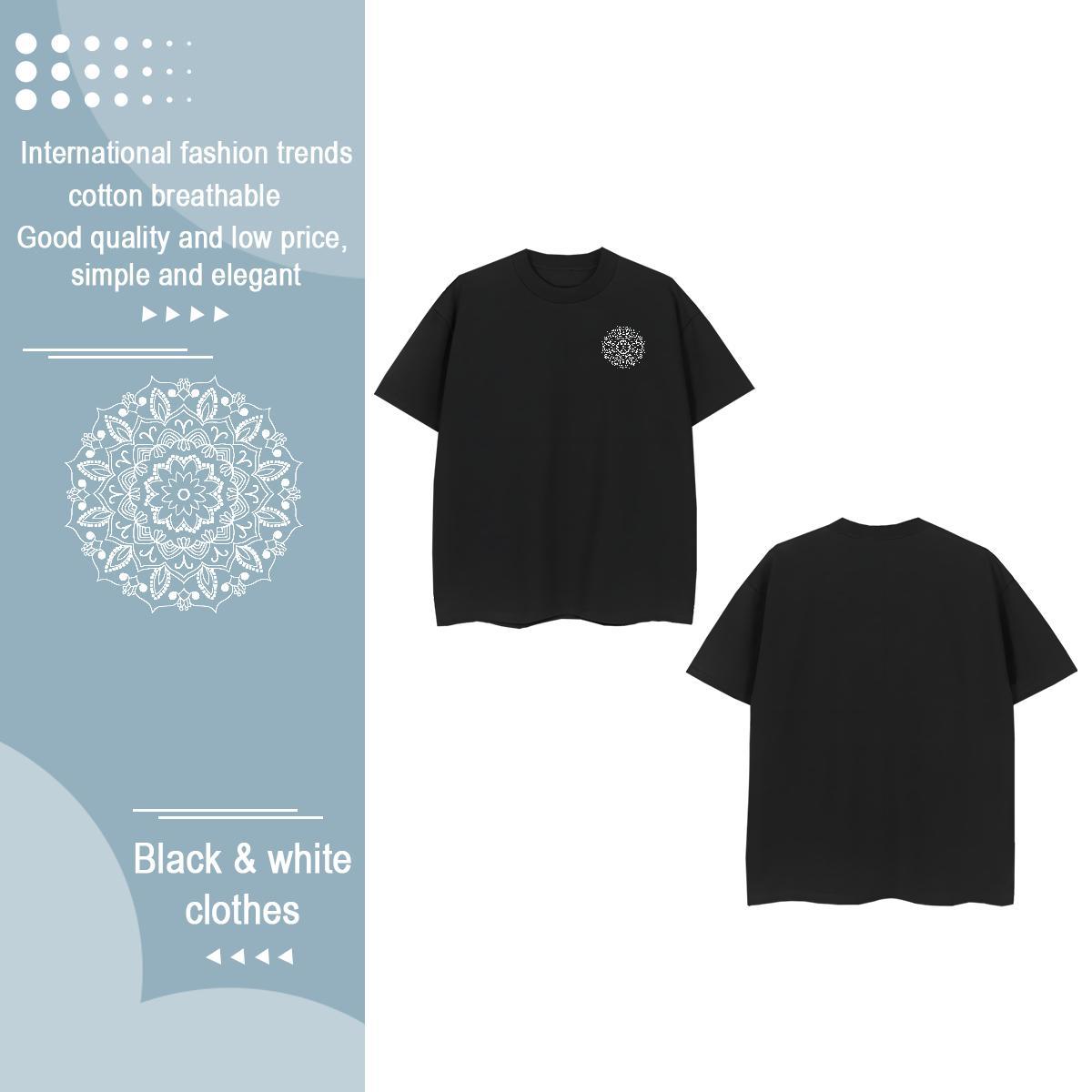 2024 Designer Tshirts flower High Street Hip Hop 230g Cotton Polos Short Sleeve O-Neck Soft T Shirt For Man DIY