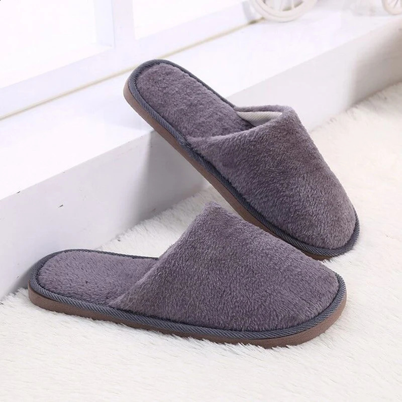 Mens Winter Warm Slippers Men Indoor Shoes Casual Sneakers For Home Cotton Slipper Soft Plush Warm Male Big Size Floor Slippers 240819