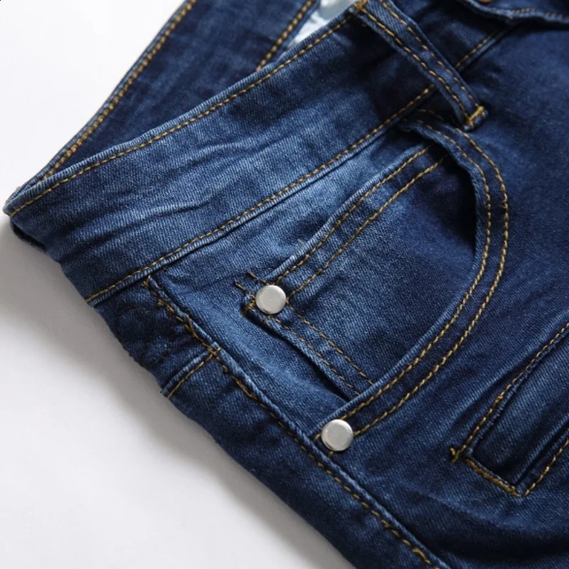 Multi pocket zipper retro mens jeans summer denim shorts stretch straight casual gray blue 240819