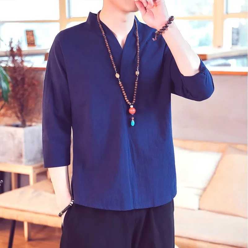 Kimono Japanese Men Short Half-Sleeve Shirts T-shirt Japan Harajuku Trousers Asian Male Summer Yukata Haori Cardigan CostumesXJ240819