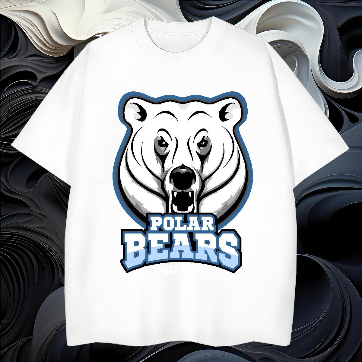 Cool Mens T Shirts bear Round Neck Short Sleeve Casual Black Oversized 100% Cotton 230g Tshirt for Man Woman Fashion New Clothes