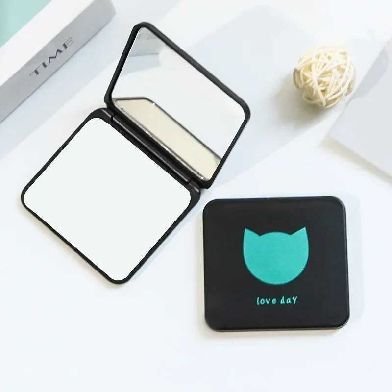 Foldable Makeup Mirror Mini Square Makeup Vanity Mirror Portable Hand Mirrors Double-side Compact Mirror Pocket Cosmetic Mirrors Y240819