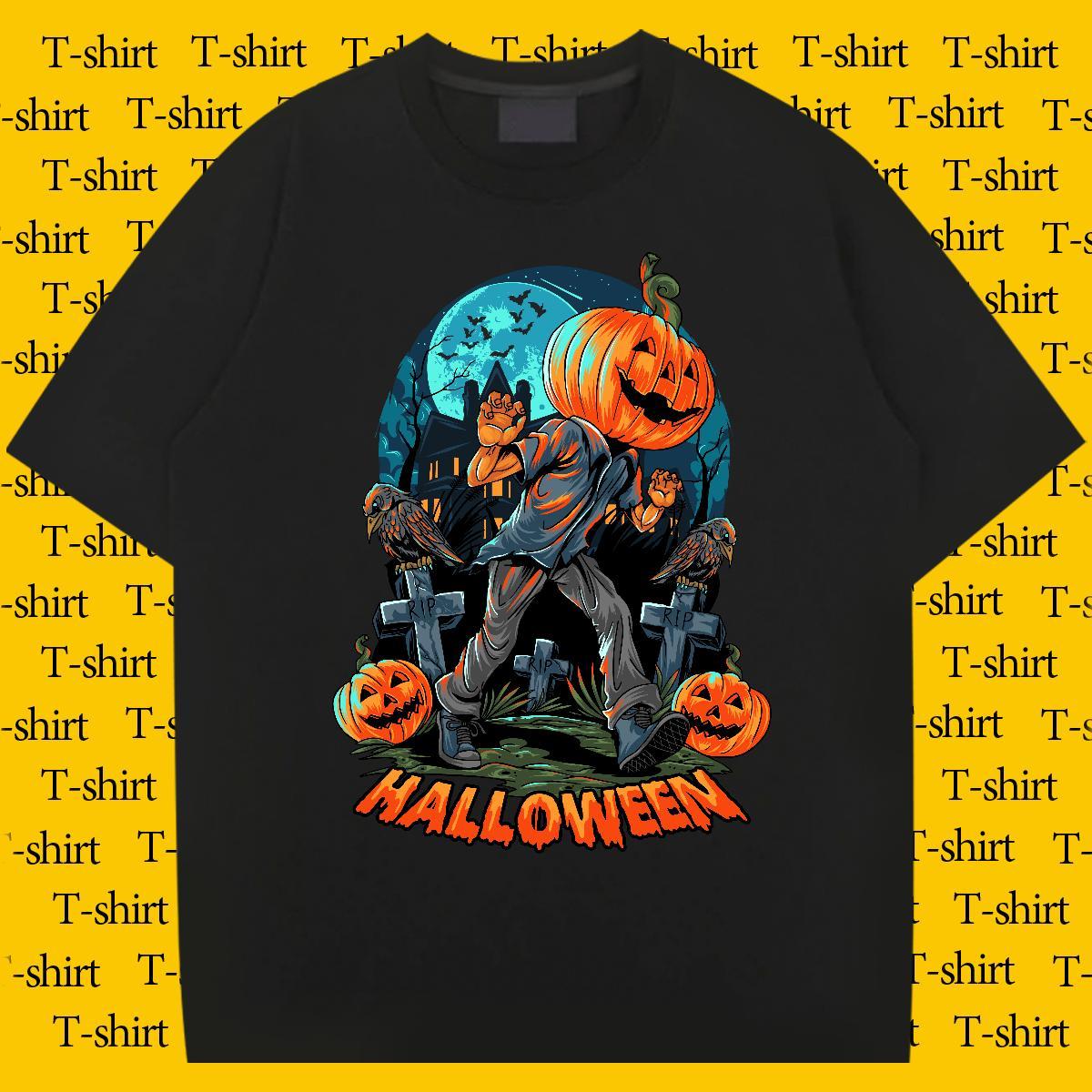 TOP Quality Man T Shirts pumpkin Breathable Short Sleeve Beach Custom Print Oversized 230g Pure Cotton Men Clothes T-Shirt Wholesale Tshirts
