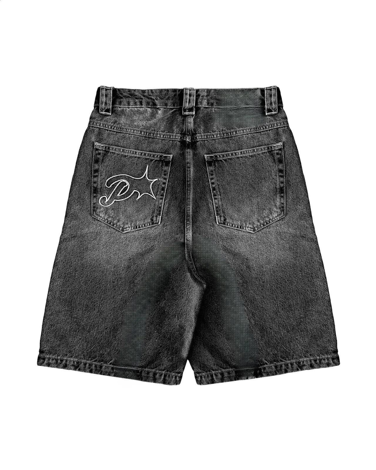 Summer Denim Shorts American Retro Y2K Street Jeans Mens Gothic Punk Casual Harajuku Clothing 240819