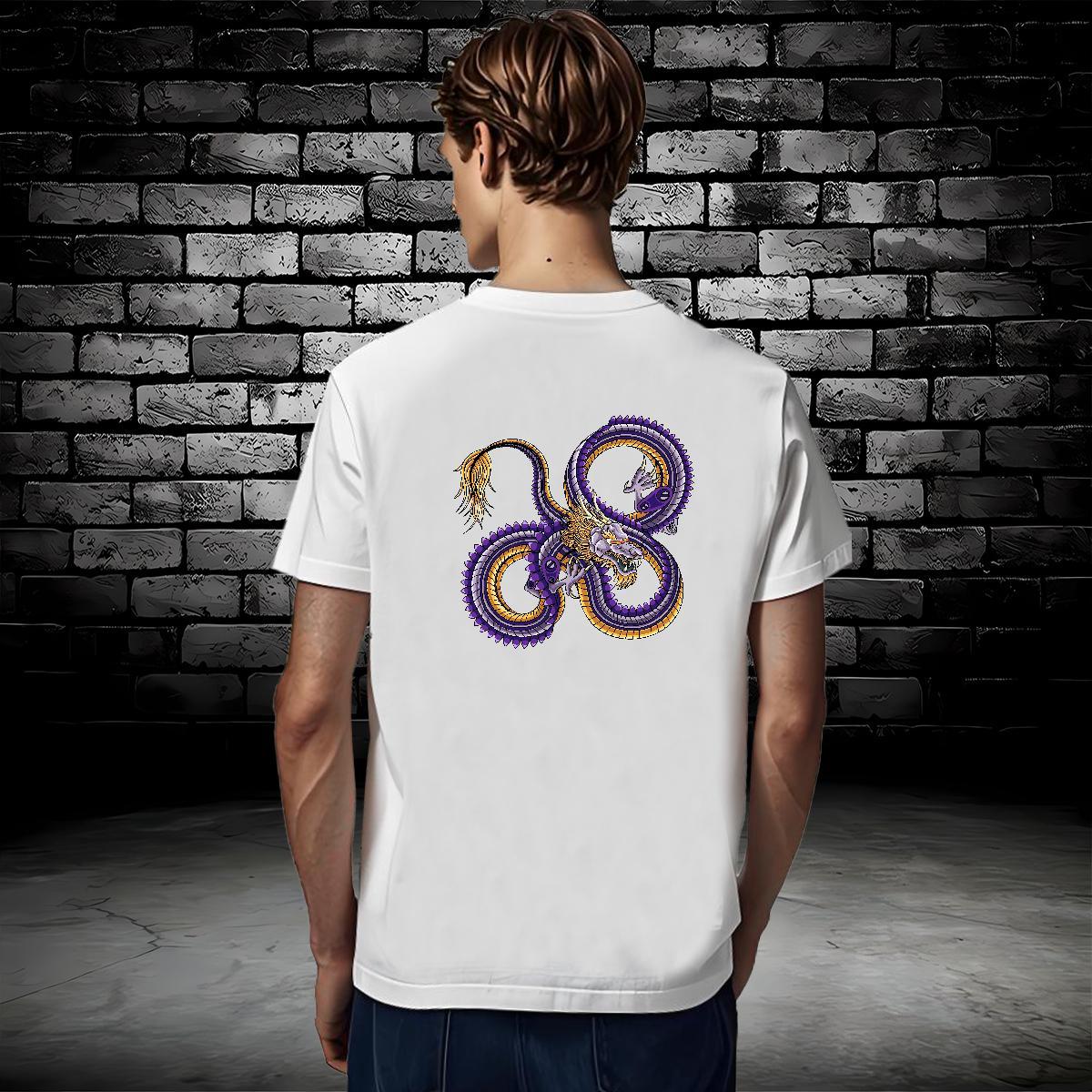 T Shirts Men 230g Pure Cotton dragon Daily Wear Crew Neck Breathable DIY Men Clothes T-Shirt Designer Fashion TOP Quality Tops Tees