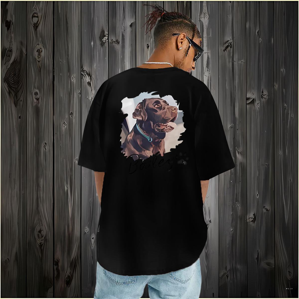 Wholesale Men Tops Tees dog Anime Printing Street 230g Pure Cotton Clothes Breathable Unisex T shirt Custom Printed