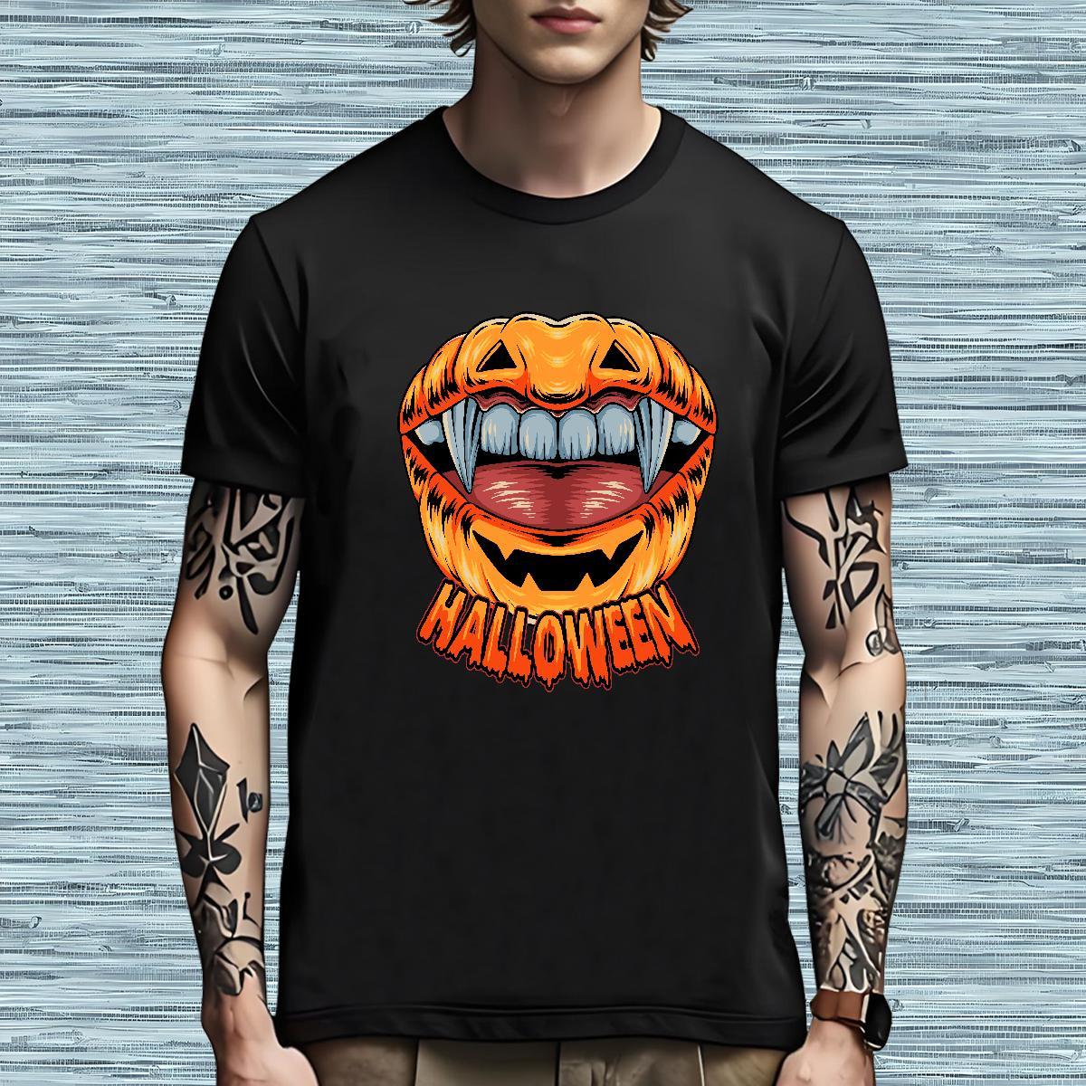 Classic T-Shirts pumpkin Breathable Short Sleeve Casual DIY Printed 100% Cotton 230g Tshirt for Man Woman 2024 Designer Tops