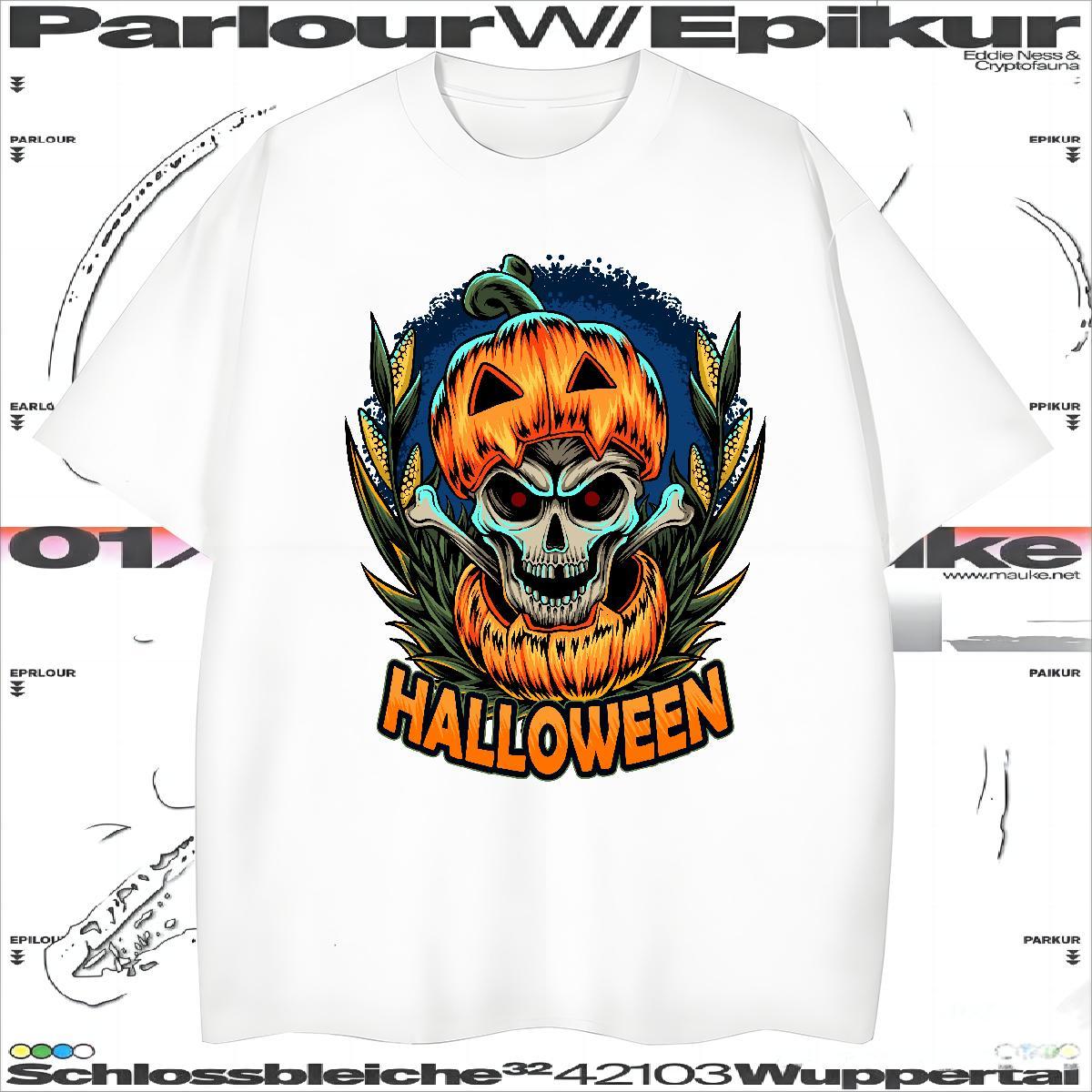 Fashion New Men Clothes T-Shirt halloween Street 230g Cotton Clothings Breathable Popular Man T Shirts Custom Printing