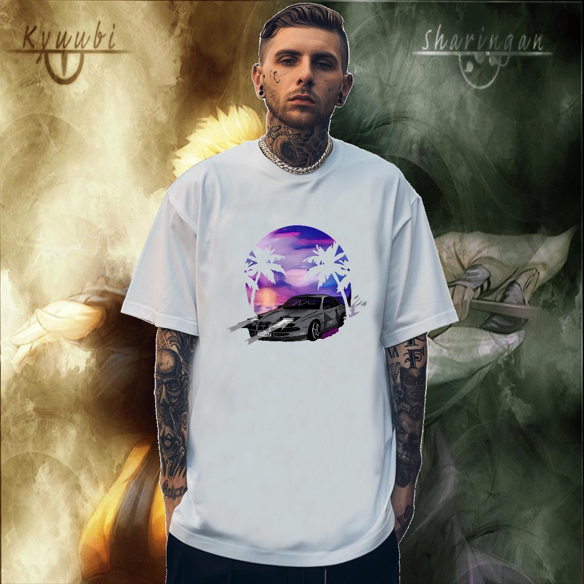 Cool Design Men Tees Daily Wear 230g Pure Cotton Graphic Round Neck Short Sleeve car Man T Shirts Custom Tee Shirt