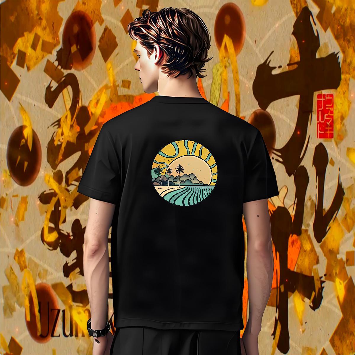 Comfortable Mens Tshirts Street 230g 100% Cotton Oversized 4XL Breathable Crew Neck river T Shirt For Man Casual New Tee Shirt