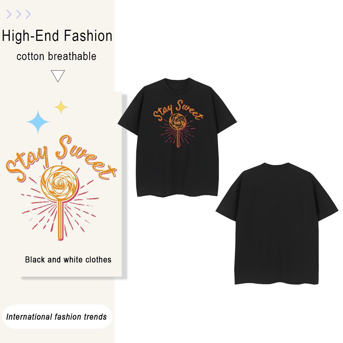 Free Shipping sweet 230g Cotton Men Tees Daily Wear Pure Cotton T-Shirts for Men Fashion Design Floral Print Tops Shirt