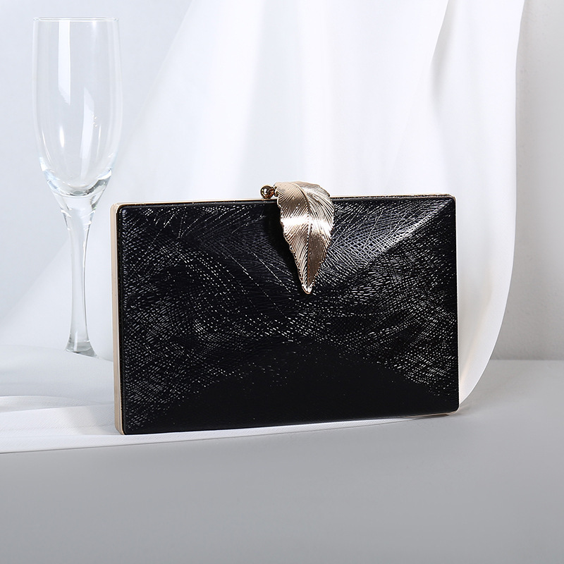 New Evening Diagonal Straddle Women's Banquet Handheld Leaf Chain Small Square Bag