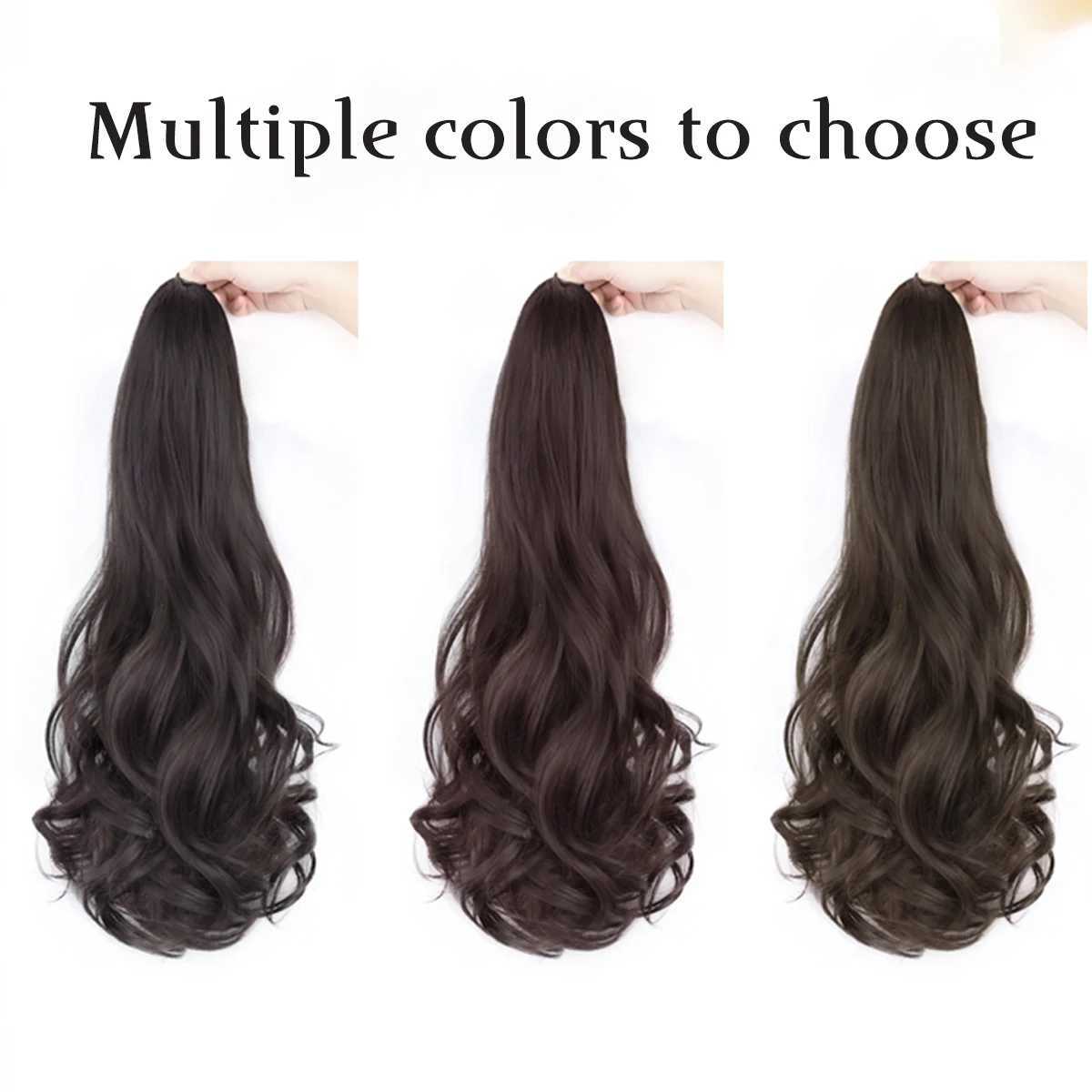 Synthetic clip ponytail 16 inch hair extension clip on female ponytail naturally curly hair accessories fluffy W240817