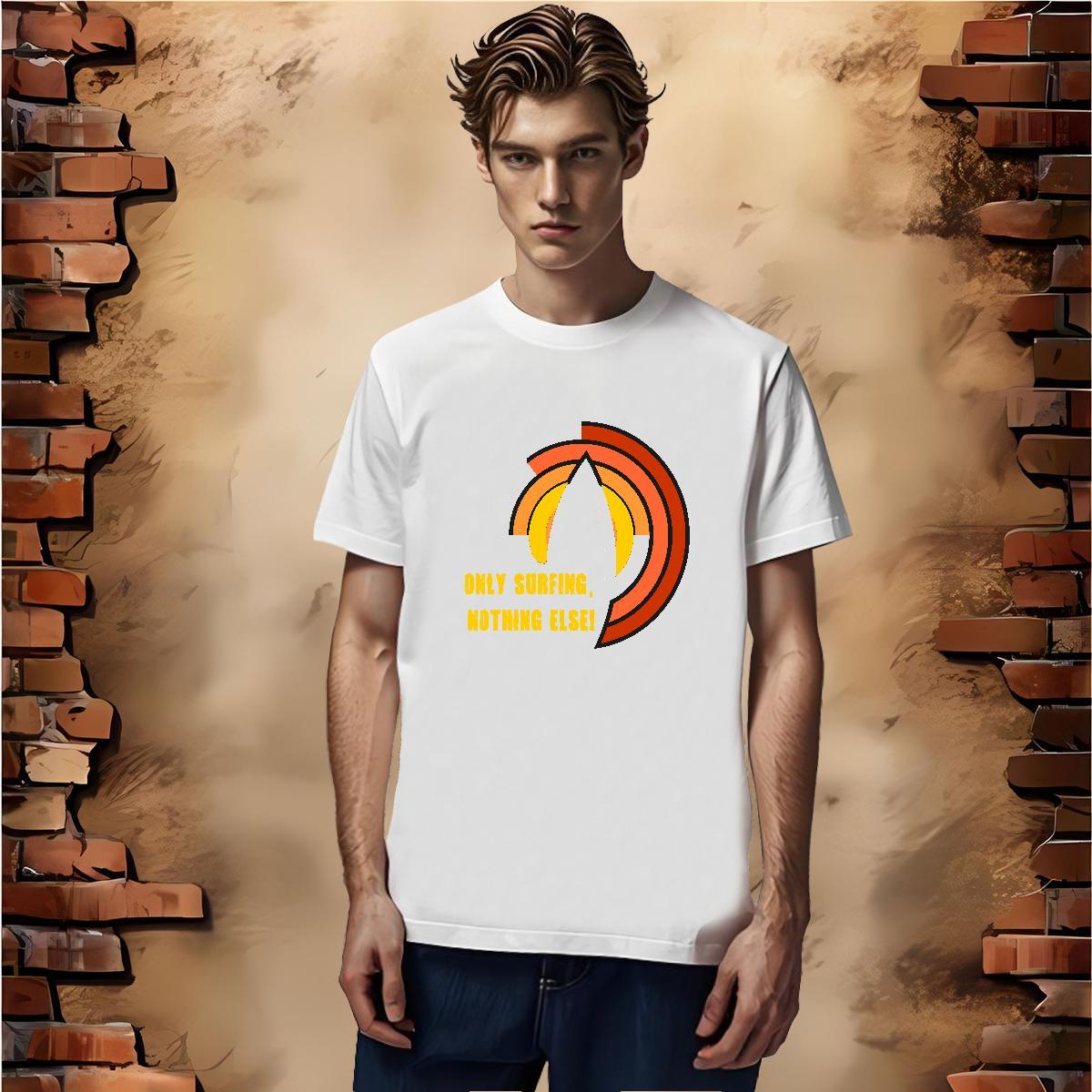 Wholesale sea 100% Cotton 230g Men Tops Tees Casual Breathable Crew Neck T Shirts Men Fashion Design Graphic Top Tees