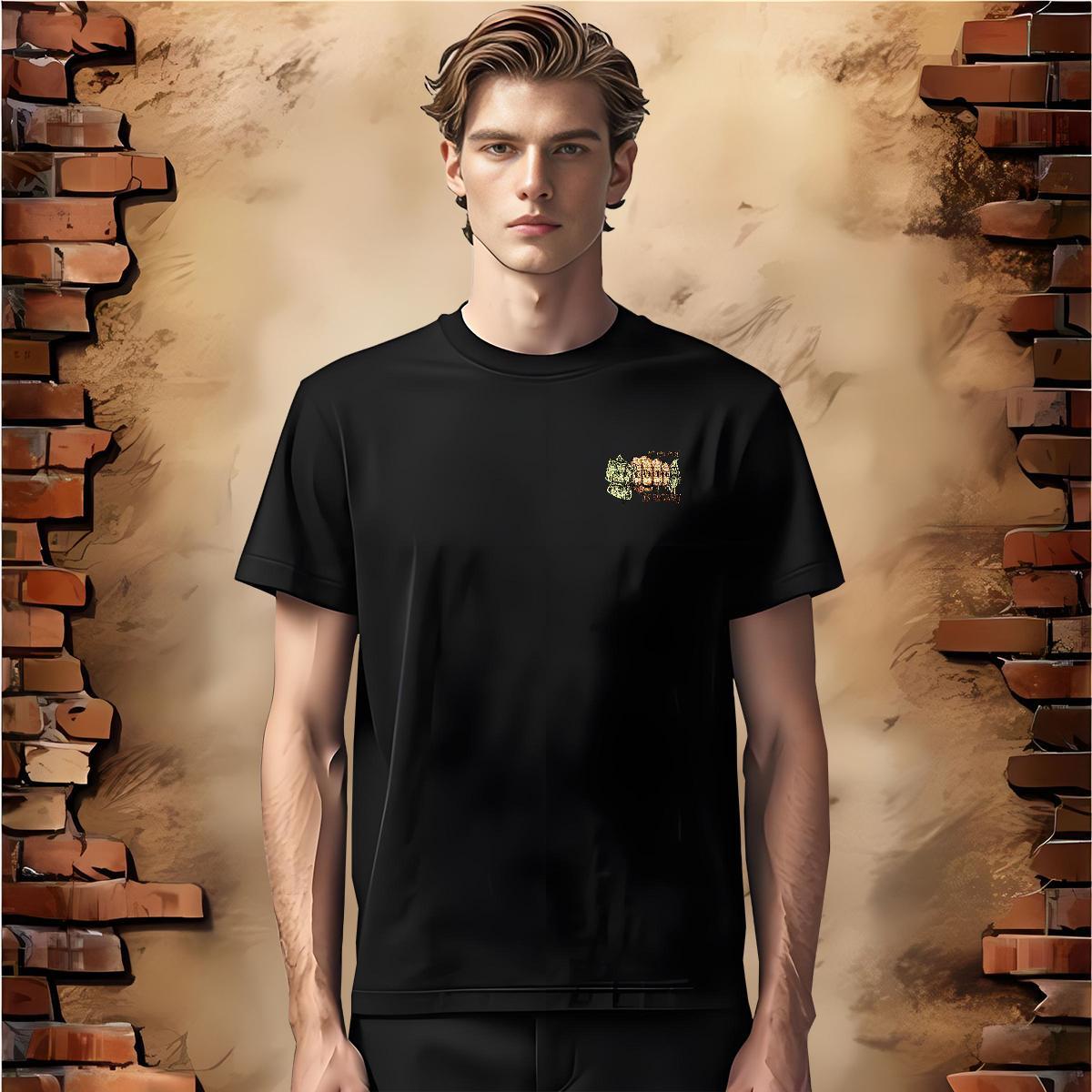 Free Shipping cash 230g Pure Cotton Men Tees Street Wear O-Neck Short Sleeve Men T Shirts DIY Plus Size Custom Tees Shirts