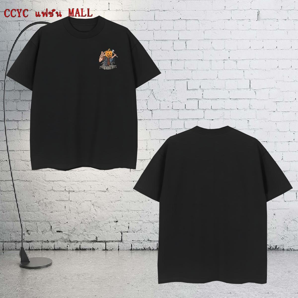 Free Shipping Men Tees pumpkin Spring Summer 230g Cotton Tee Shirt Breathable Short Sleeve Cool Design T shirt Plus Size Cartoon