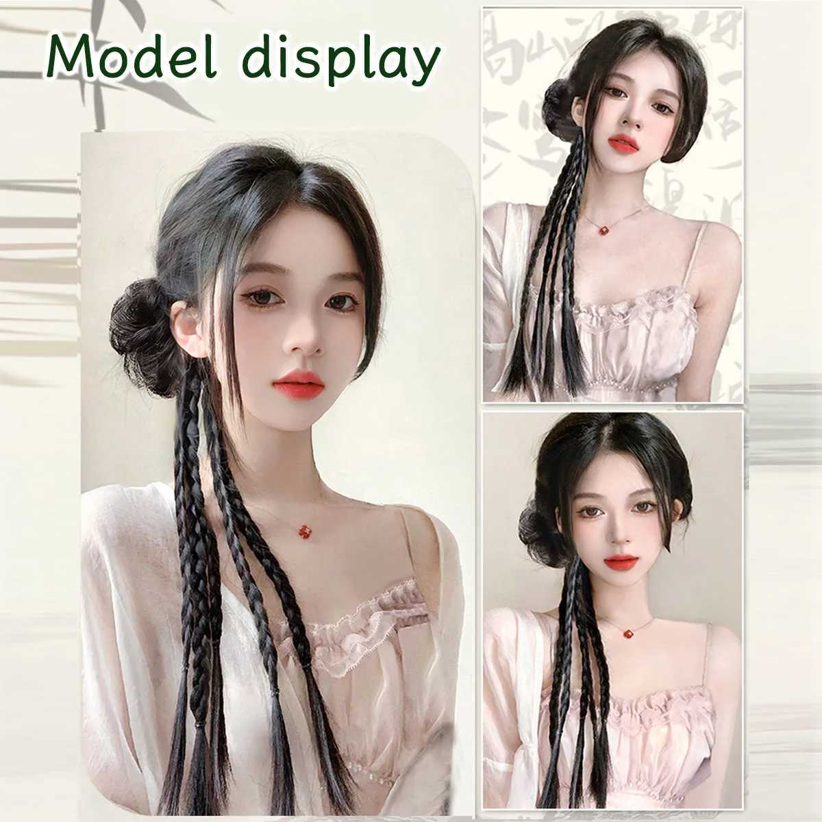 Wig clip ponytail straight hair natural fluffy synthetic fiber woven and suitable for daily wear W240817