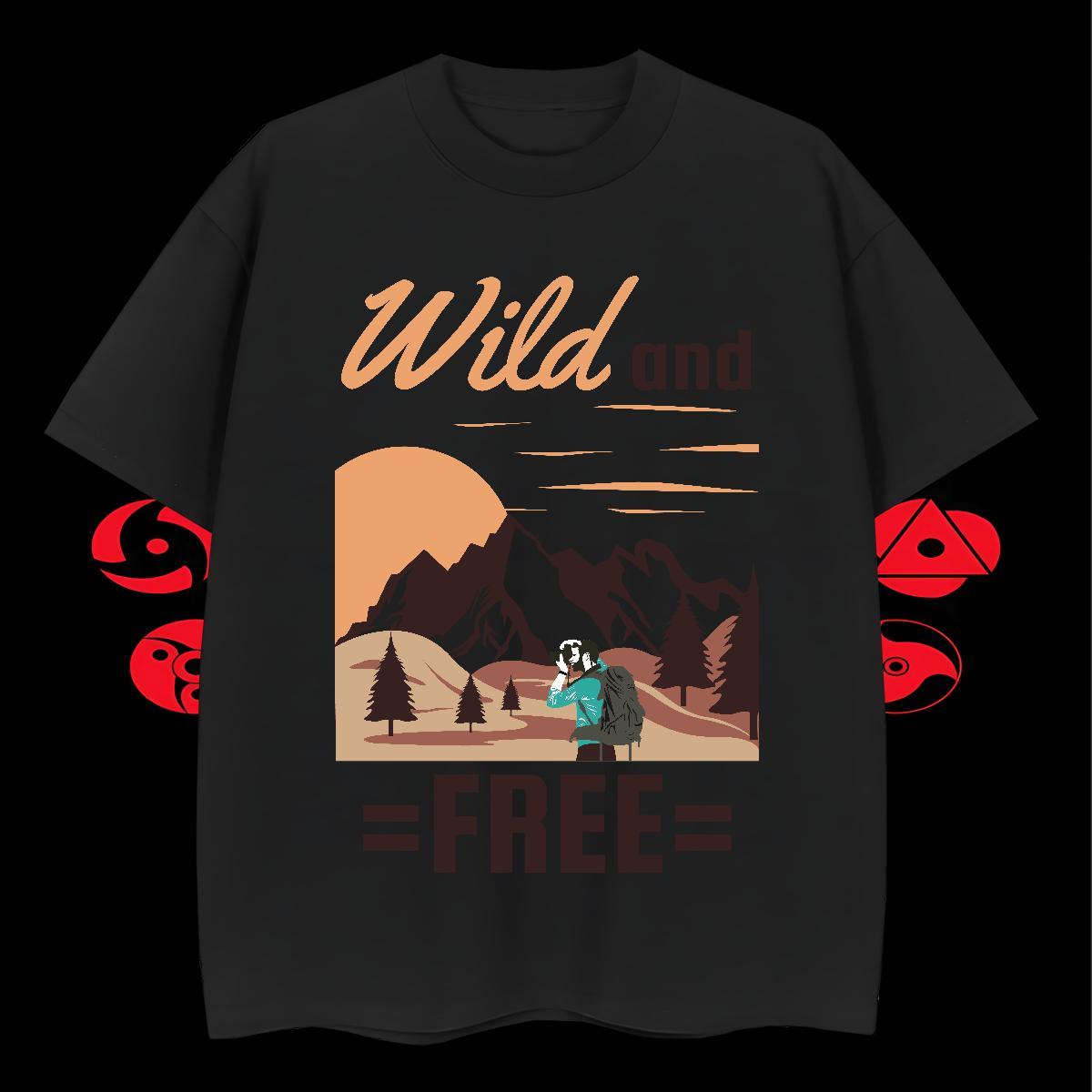 Classic Mens Tshirts Sports Casual 230g Pure Cotton Anime Print Breathable mountains Mens T Shirts New Clothings