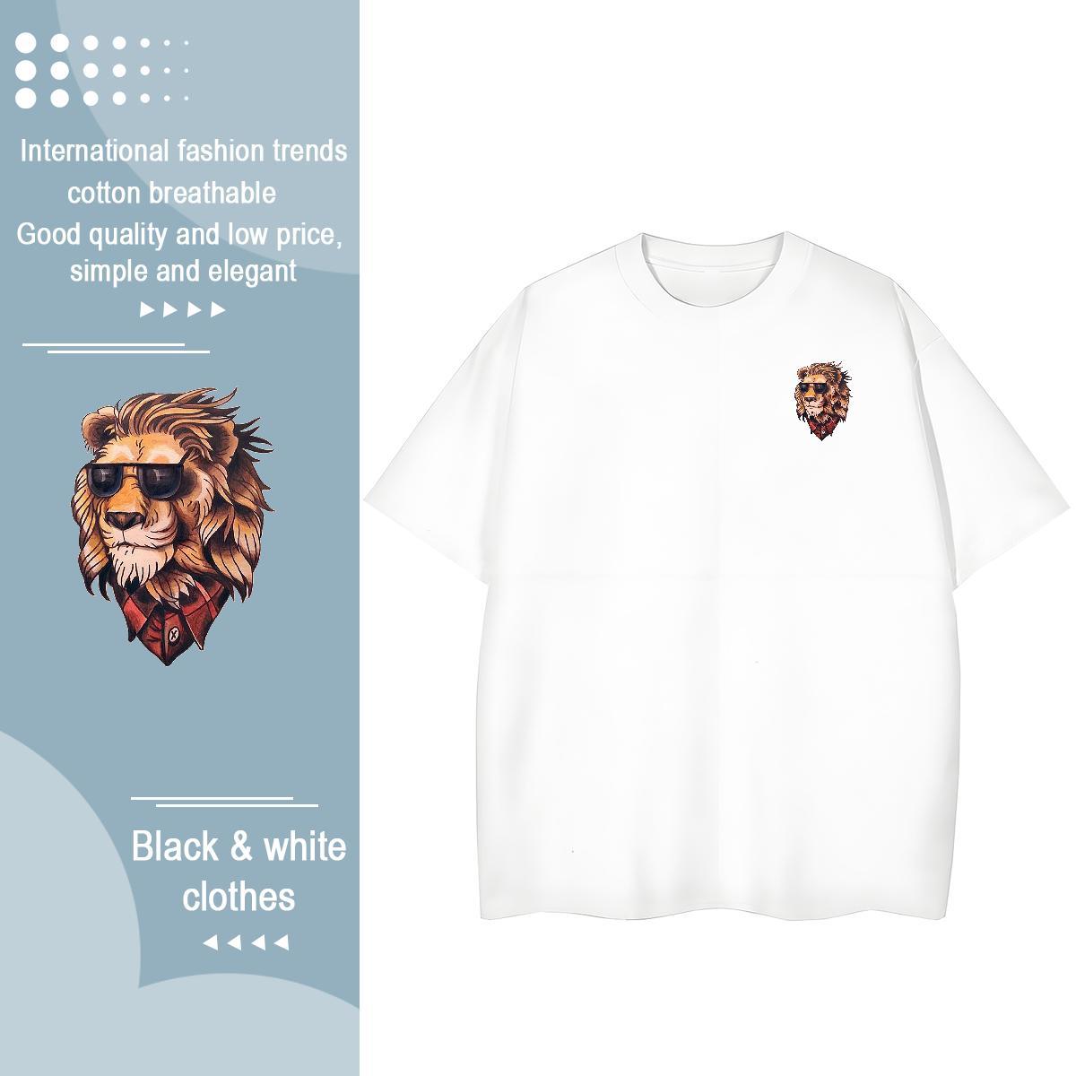 Fashion Designer Men Tshirts lion High Street Hip Hop 230g Pure Cotton Polos O Neck Short Sleeves Unisex T-Shirts for Men Anime