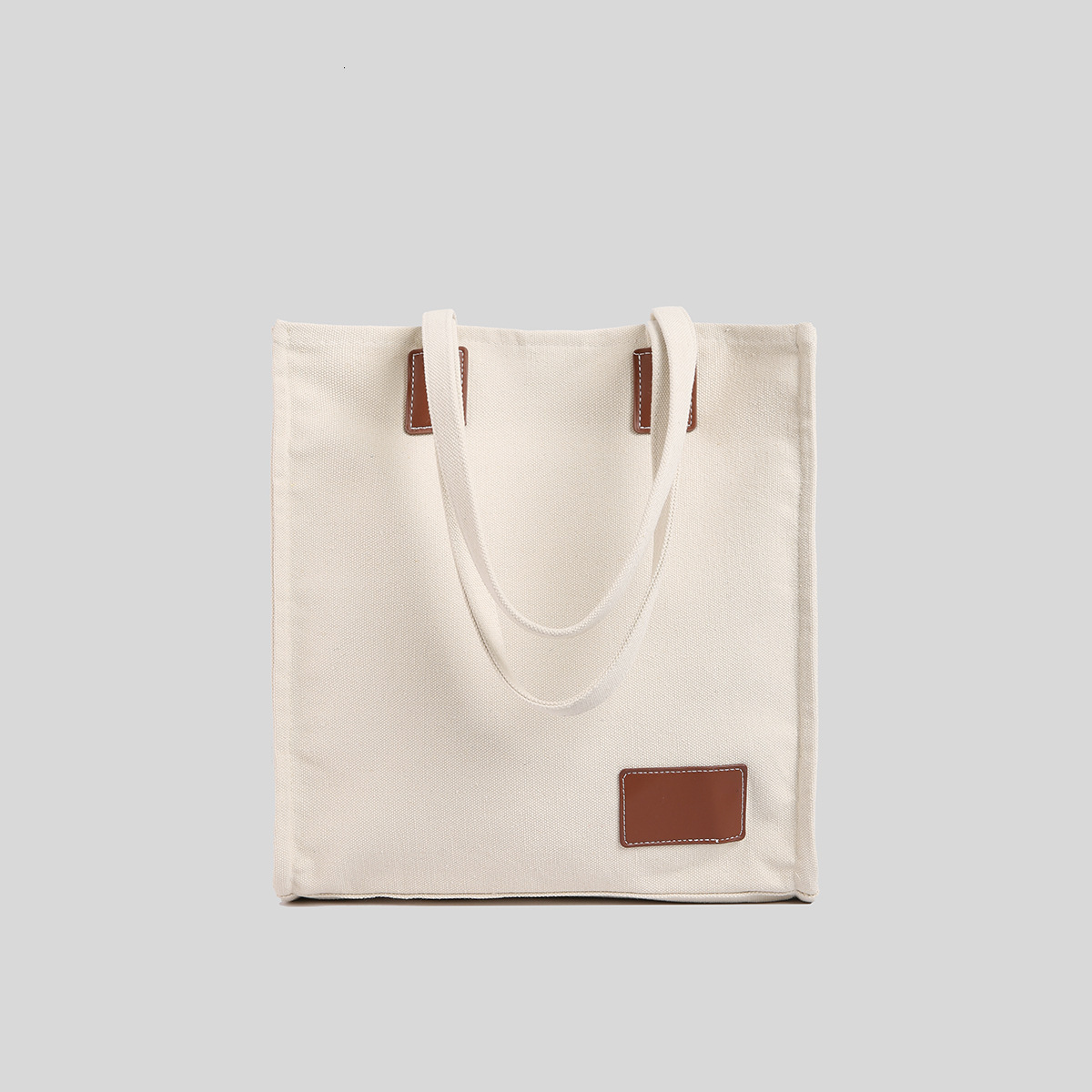 Paris street fashion women's beige classic canvas tote fashionable large capacity simple casual student bag