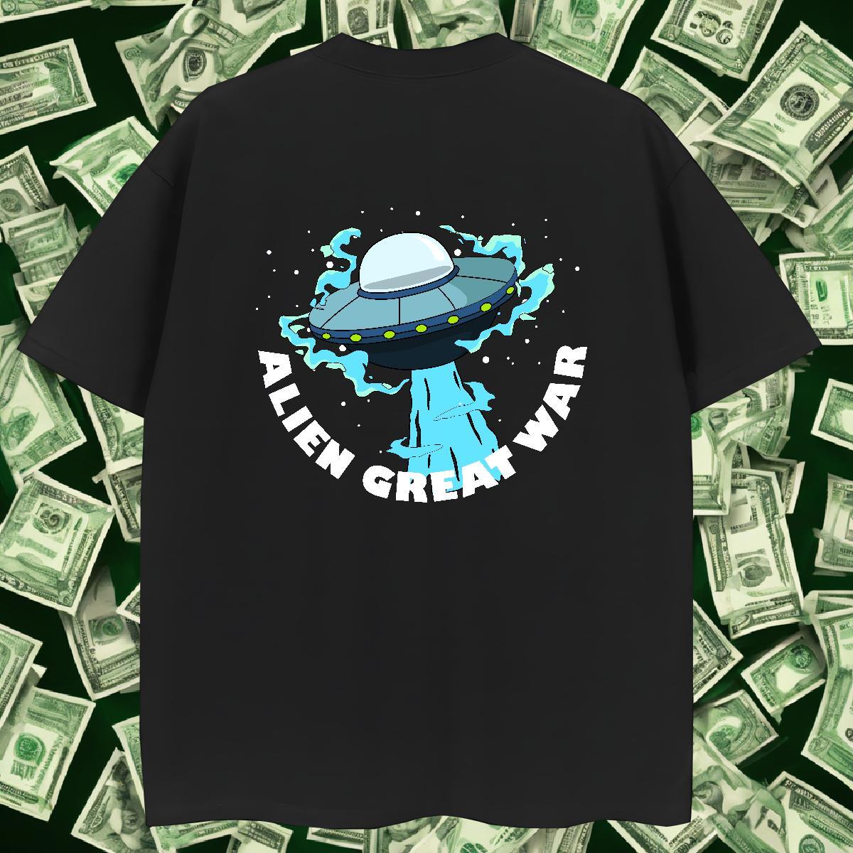 Comfortable Mens Tshirts High Street Hip Hop 230g 100% Cotton Cartoon Printing L-4XL Crew Neck Breathable ET T Shirt For Man 2024 Designer Tops Tees