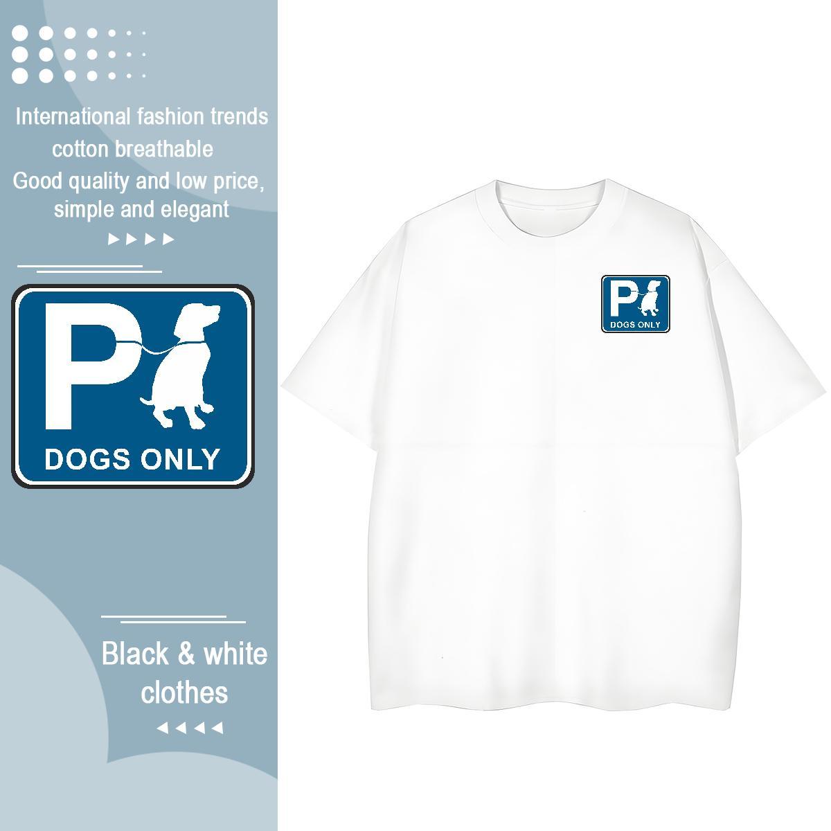 2024 Men Tops Tees dog Street 230g Cotton Clothings Crew Neck Classic T-Shirts DIY Anime